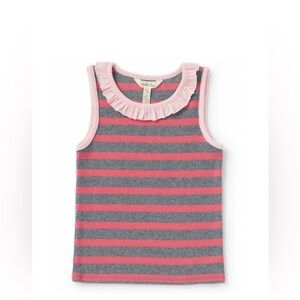 Matilda Jane Pink and Gray Striped Kids Tank Top